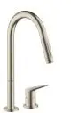 AXOR-HG-AXOR-Citterio-M-2-Loch-Einhebel-Kuechenmischer-220-mit-Ausziehbrause-Brushed-Nickel-34822820 gallery number 1